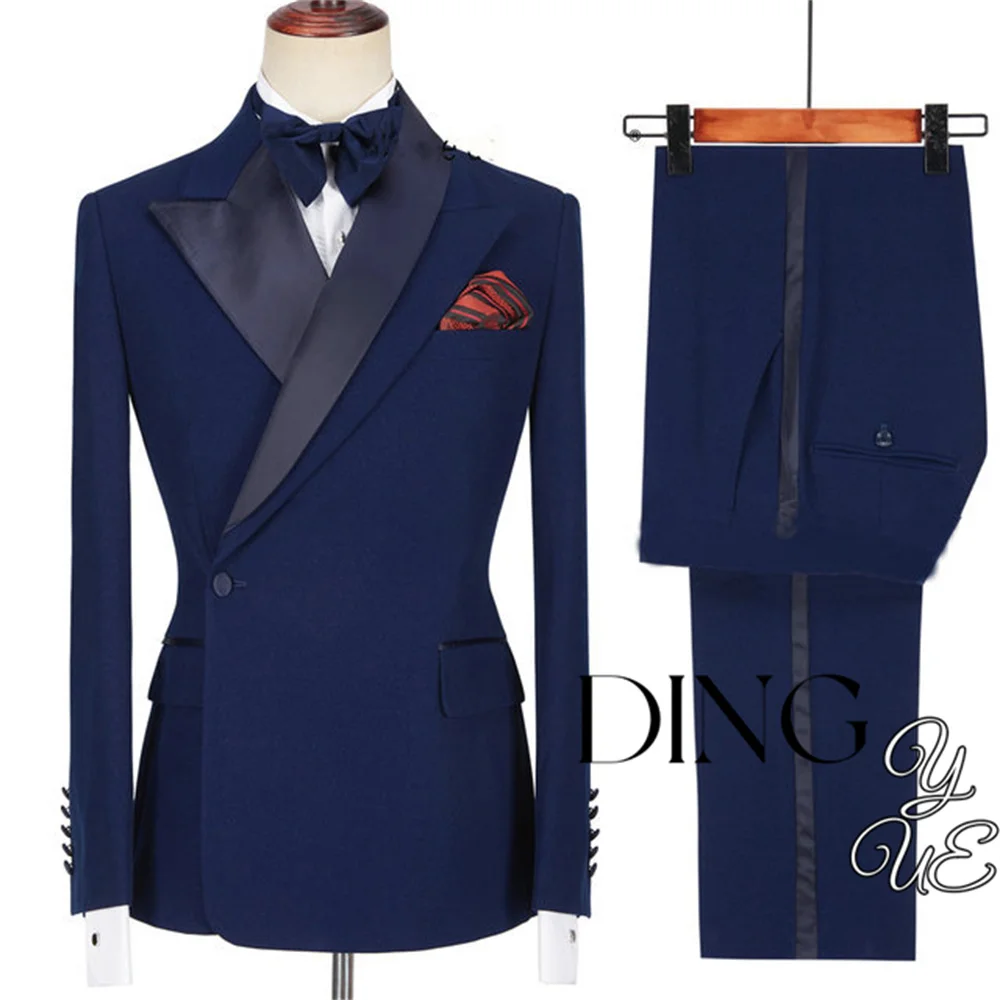 Men's Suit Fashion Formal Business Slim Fit 2-Pieces White Blazers Pant Men's Tuxedo Wedding Men Suits Groom Suit