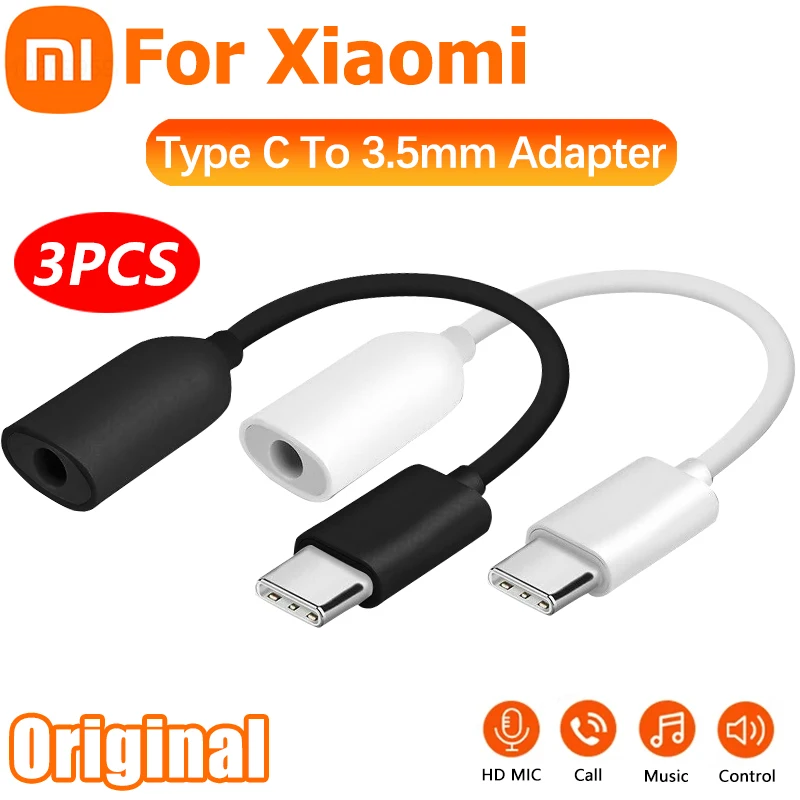 USB Type C to 3.5mm Headphone Jack Converter 3.5MM Aux Audio Adapter For Mi 14 13T Poco X6 Pro Redmi Turbo 3 K60
