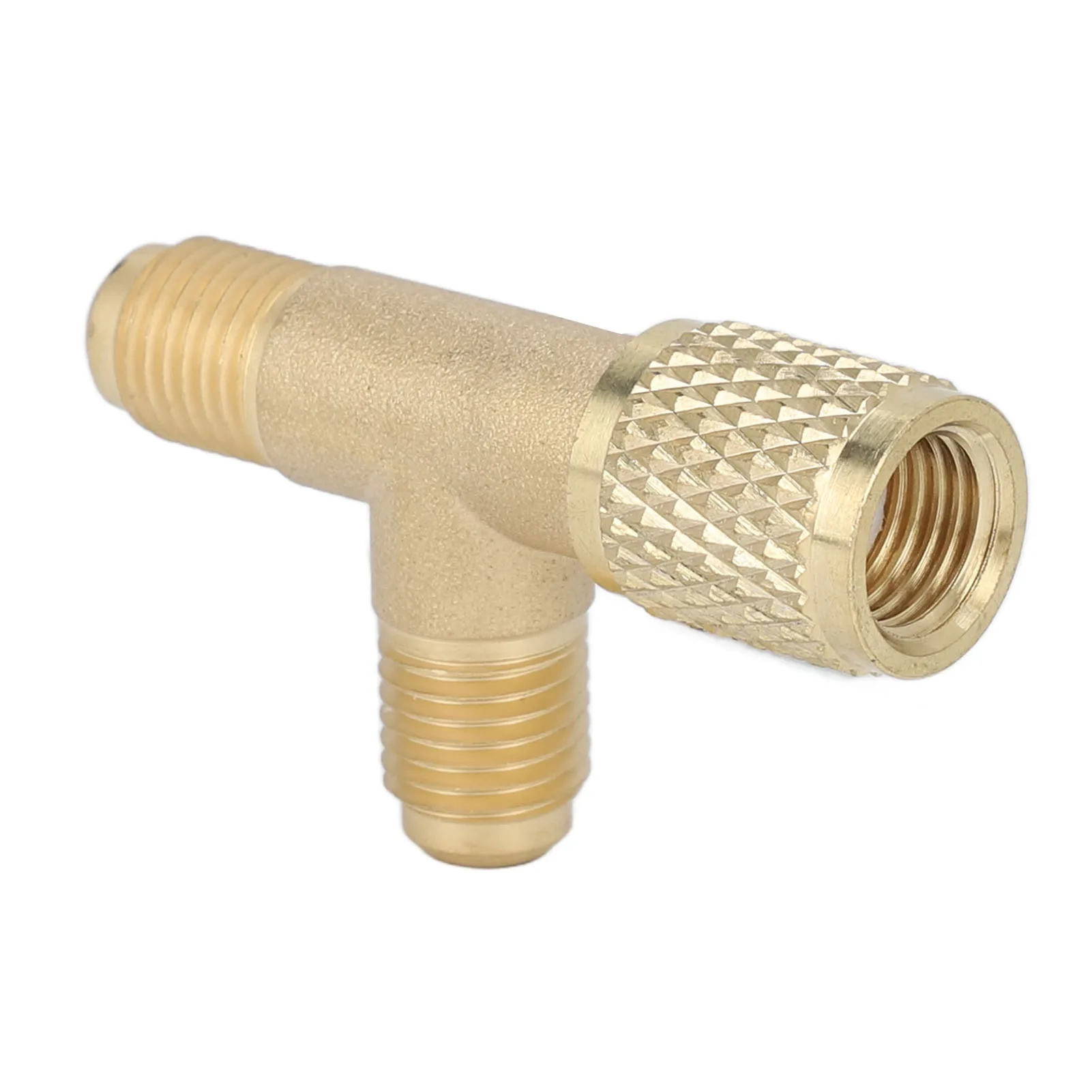 Description Picture 6 of itemQuick Coupler Tee Adapter with Valve Core Brass 1/4in SAE Sturdy Structure for R22 R12 R134 Refrigerant Tee Adapter