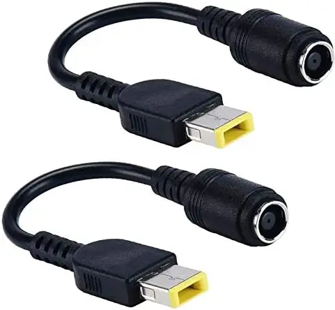 Tip Charger Power Supply Adapter Converter Cable Cord for Lenovo Standard Power Cable Slim Yellow Square Connector for Lenovo