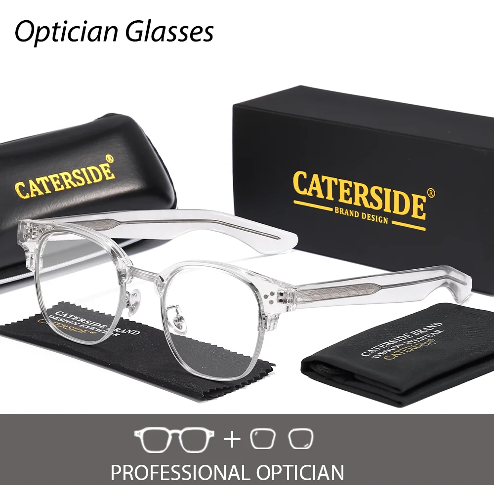 CATERSIDE Unisex-Optikbrille, maßgeschneiderte runde Gläser mit Brechungsindex 1,56, verschreibungspflichtige Brillen, klassische modische Lesebrille – Detail 17