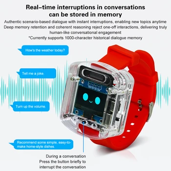 Xiaozhi AI Smart Voice Watch Dialogo AI intelligente Schermo OLED da 0,96 "ESP32S3N16R8 Kit modulo cinturino in silicone ricaricabile fai da te