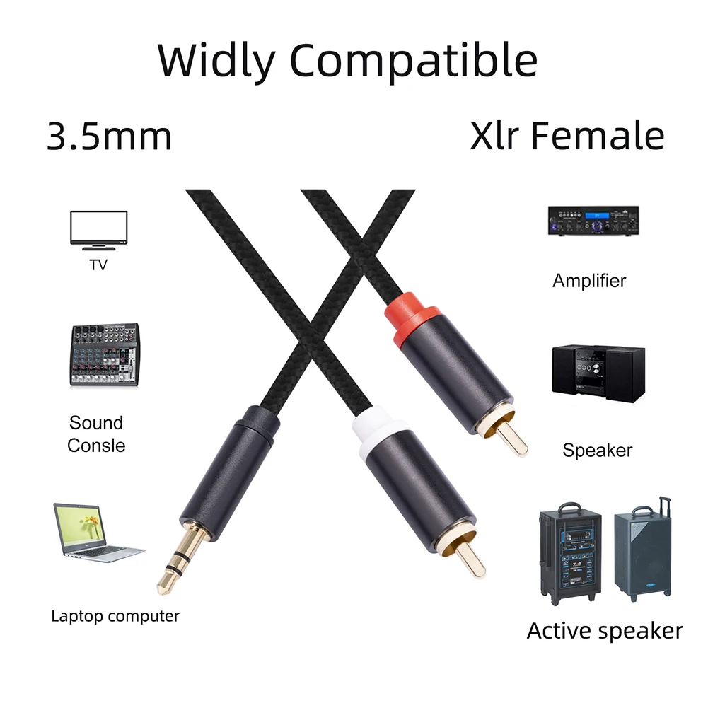 RCA  ̺ HiFi ׷  3.5 2RCA ̺ 3.5mm  2RCA  й  DVD TV PC  Ŀ ̾