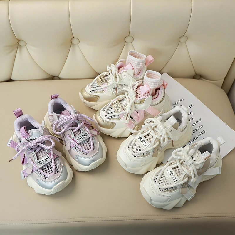 학생용 운동화 샌들 캐주얼 신발, 여름 통기성 메쉬 소녀 스포츠 신발, 가황 소년 플랫폼 샌들