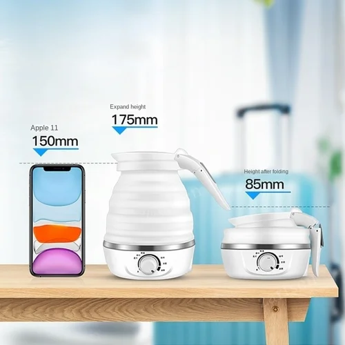 접이식 휴대용 주전자 온수기 전기 주전자 실리카겔, 여행 및 가정용, 티포트 물 주전자, 0.6L, 600W 3