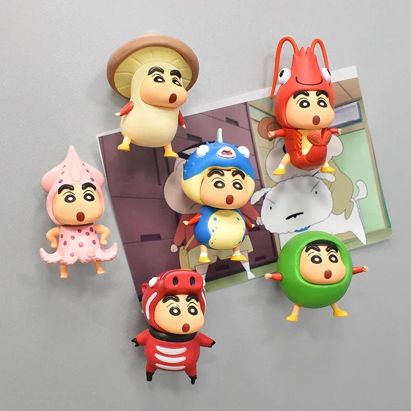 

Аниме мультяшный карандаш Shin-Chan, 6 шт., Набор фигурок, магнит на холодильник, кавайные 3d стерео магнитные игрушки на холодильник, новый забавный подарок