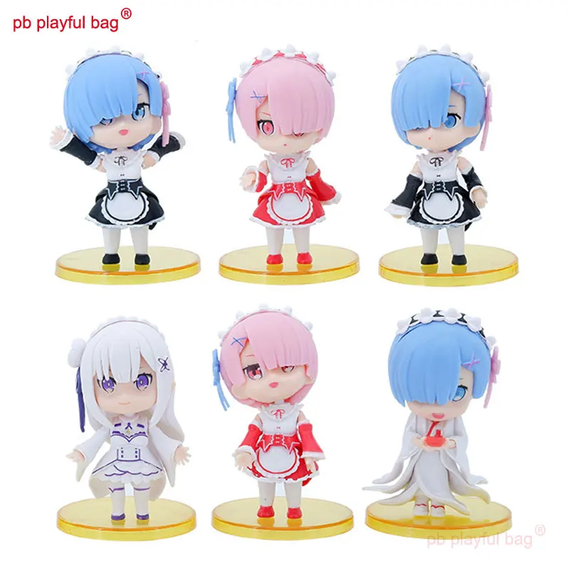 

PB Playful Bag Action Figure 6pcs New RE: ZERO - Starting Life In Anoth Er World Anime Ram Rem Figure Beauty Model Gift HG265