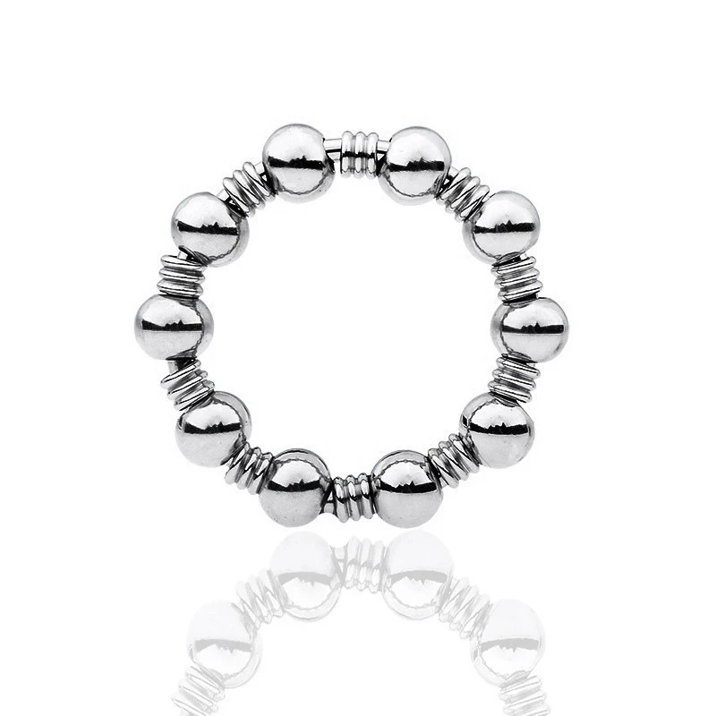 Man Metal Penis Lock Cock Ring Delay Ejaculation Ball Scrotum Stretcher Erection Cock Ring Slave Male Sex Toy