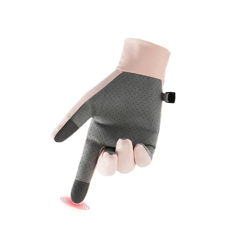 2024 New Fashion Women's Sun Protection Gloves Ladies Summer Cotton Dot Breathable Non-slip Touch Screen Driving Gloves 3