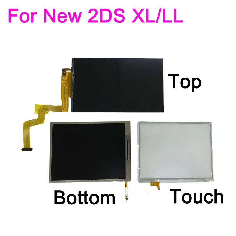 Repair Original Top Upper Bottom Lower LCD Screen Display For Nintend 2DS XL LL Game Console Touch Digitizer