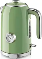 Electric Kettle - 57oz Hot Tea Water Boiler with Thermometer, 1500W Fast Heating Stainless Steel Pot, Cordless LED Indic 1