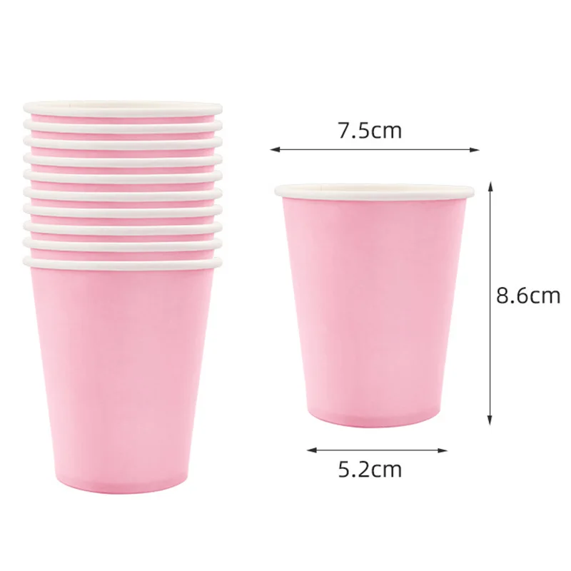 Party Decorations Solid Color Party Set Disposable Tableware Paper Cup Napkin Plate Tablecloth Knife Fork Spoon For Kids