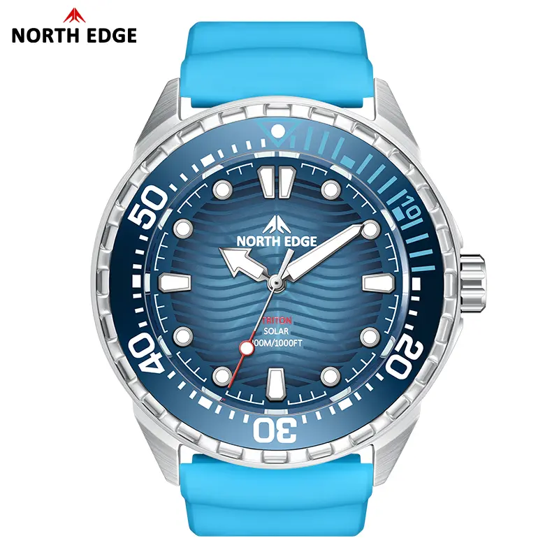 NORTH EDGE TRITON-TI Titanium Stainless Solar-Powered Diving Watch Luxury Quartz Watches For Men 300M Waterproof 180+ Day Power - Image 10