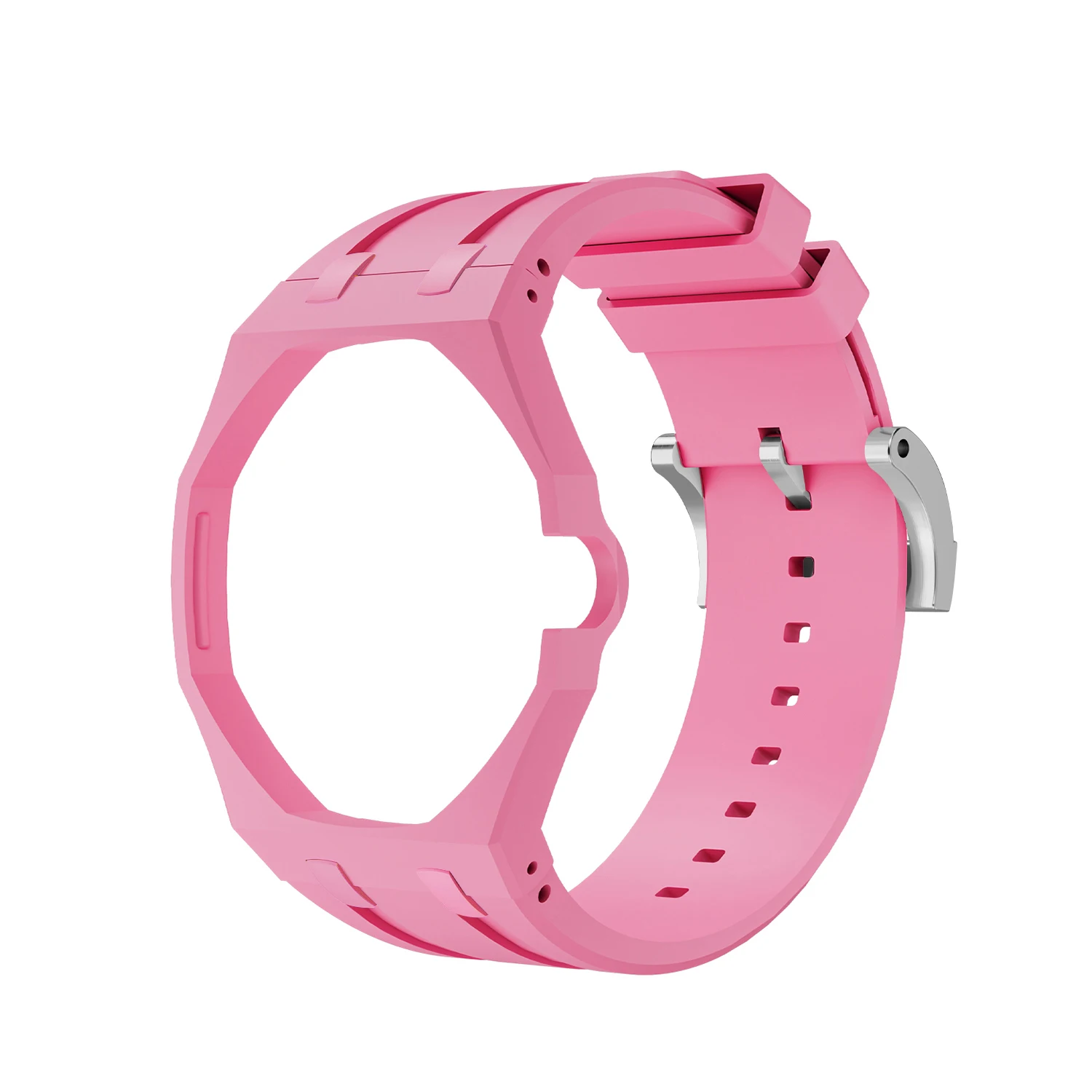 2in1 Bioceramic Case&Silicone Strap For Swatch x AP Royal pop Pocket watch bands Modification kit integrated Silicone Wirstband