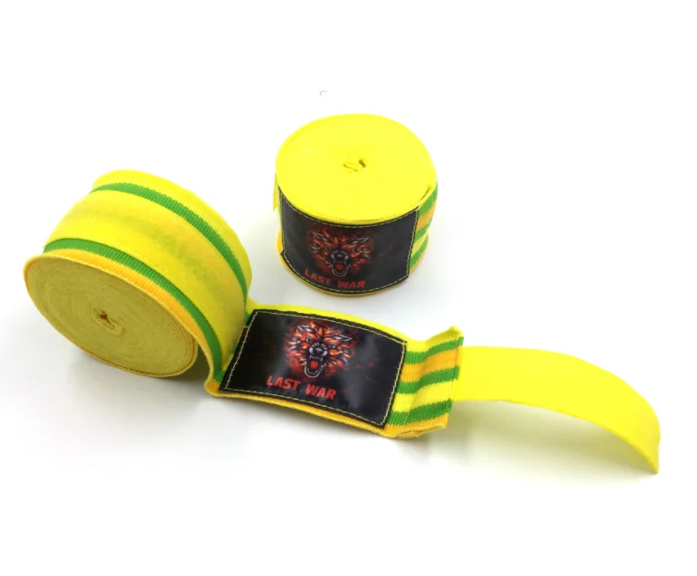 2pcs Breathable fight straps three-color striped hand straps Muay Thai Sanda fight elastic hand strap bandages
