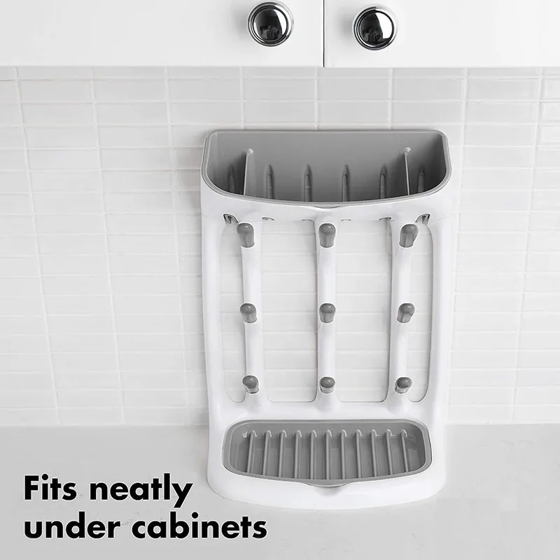 Baby Bottle Drying Rack Space Saving Countertop Organiser Tray_voghion.com