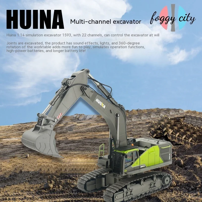 

Huina 22-канальный автомобиль с дистанционным управлением из сплава 1:14 имитация экскаватора Инженерная машина игрушка с дистанционным управлением подарок для детей