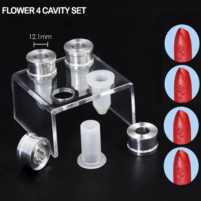 4 Cavities Simple Design DIY Makeup Cosmetics Lipstick Mould Silicone Lipstick Mold Making Tool 4