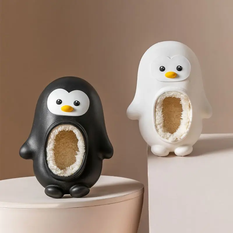 

Baby Kawaii Penguin Slippers Family Indoor Shoes Mother Kids Waterproof Fur Loafers Child Pink Winter Mules Slip On Slippers New