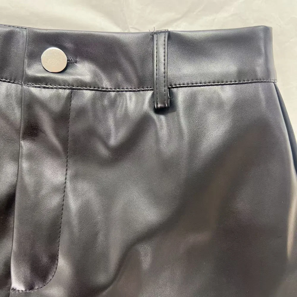 2026 Summer Women Black High-end PU Leather Bodycon Mini Skirt Sexy Hot Girls Short Skirt