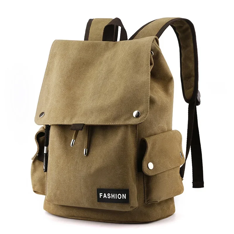 Vintage Canvas Backpack with Large Capacity for Men and Women, Ideal for High School and College Students
