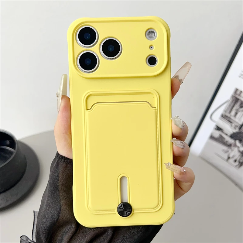 Vibrant Candy Color Shockproof Wallet-Style Silicone Phone Case