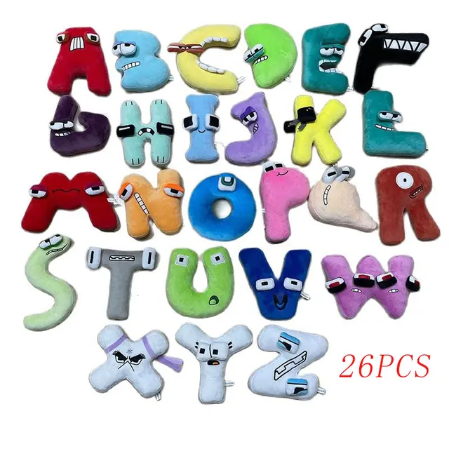  26Pcs Style  Alphabet Lore Plush Toys  A-Z English Letter Plushies Education Doll for  Kids Gifts