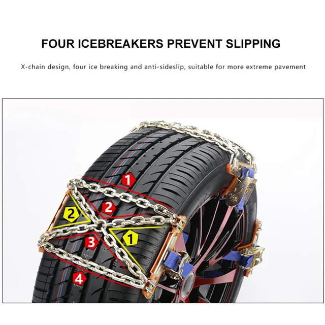 CXJC Schnee-Kette Anti-Blockier-System Verschleißfeste Stahlkette  Gleichgewicht Design Auto-Ketten Für EIS/Schnee/Schlamm Straße Sicher Für  Fahr M: : Auto & Motorrad