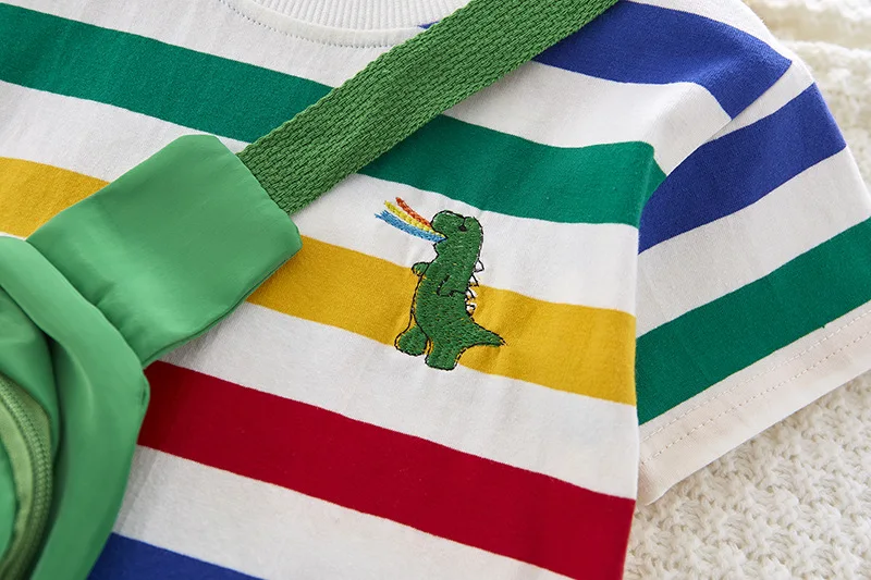 LJW 2022 Cartoon infant Suits Baby Clothing Set for Boys Girls Cute Summer Casual Clothes Set Striped Top+Shorts Kids Clothes Baby Clothing Set near me