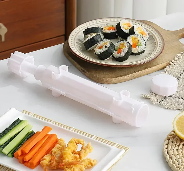 Striped Sushi Mold Sushi Rocket Launcher Mold Sushis Making Machine Kitchen Supplies Vegetable Meat Roll Sushi Making Tool Set