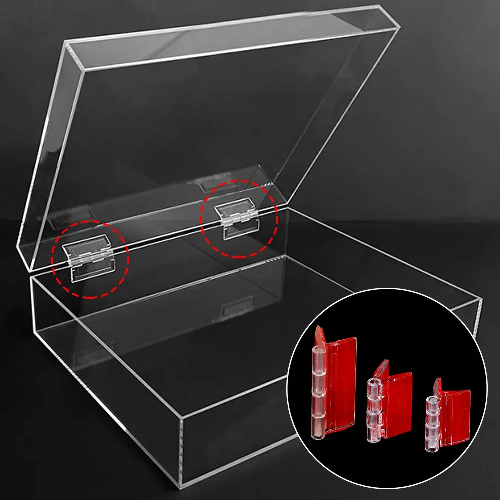 Cabinet Hinges 10Pcs Transparent Plastic Folding Hinges Durable Clear Acrylic Hinge Tools Furniture Cabinet Door Hinges