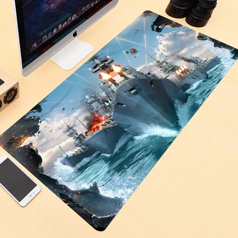 

Mouse Pad kawaii Large rubber mousepad gamer World of Warships mouse Desk accessories pc gamer pad with 900x400 XXL lock edge