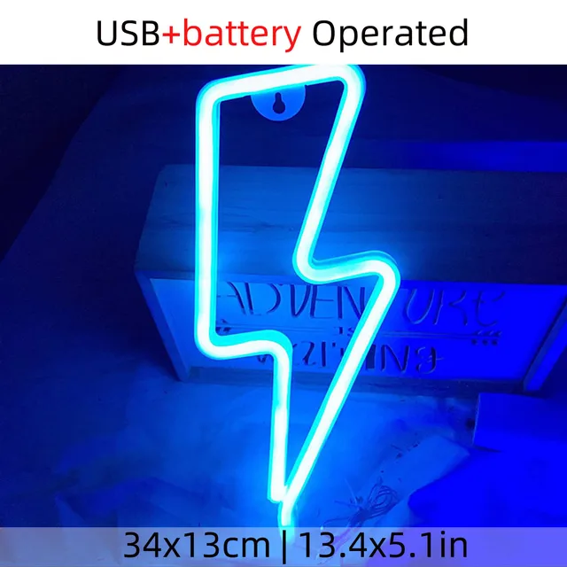 Led Game Room Neon Signs Dimmable Neon Lights for Bedroom Wall Gaming Decor Room Decor Boys Teen Kids Gifts Party Decorations lightning bolt