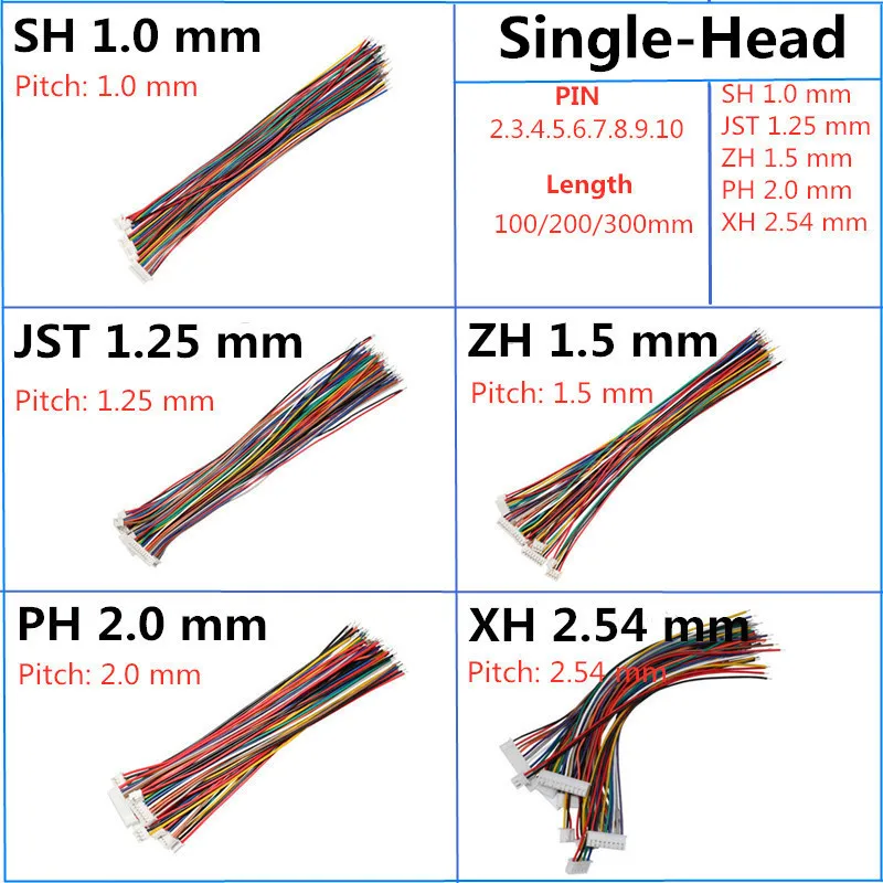 10 sets 2/3/4/5/6/7/8/9/10 pins mannelijke vrouwelijke stekker JST XH2 10 sets 2/3/4/5/6/7/8/9/10 pins mannelijke vrouwelijke stekker JST XH2
