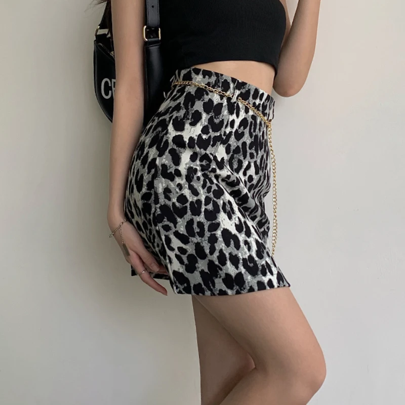 JMPRS Chiffon Women Leopard Mini Skirt Summer High Waist A Line Korean Female Skirt Casual Fashion Khaki Black Faldas New nike tennis skirt