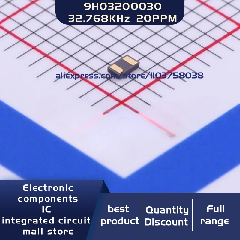 50PCS/LOT 9H03200030 32.768kHz &plusmn;20ppm 12.5pF 1610 2P Crystal Oscillators Resonators 2-SMD In Stock
