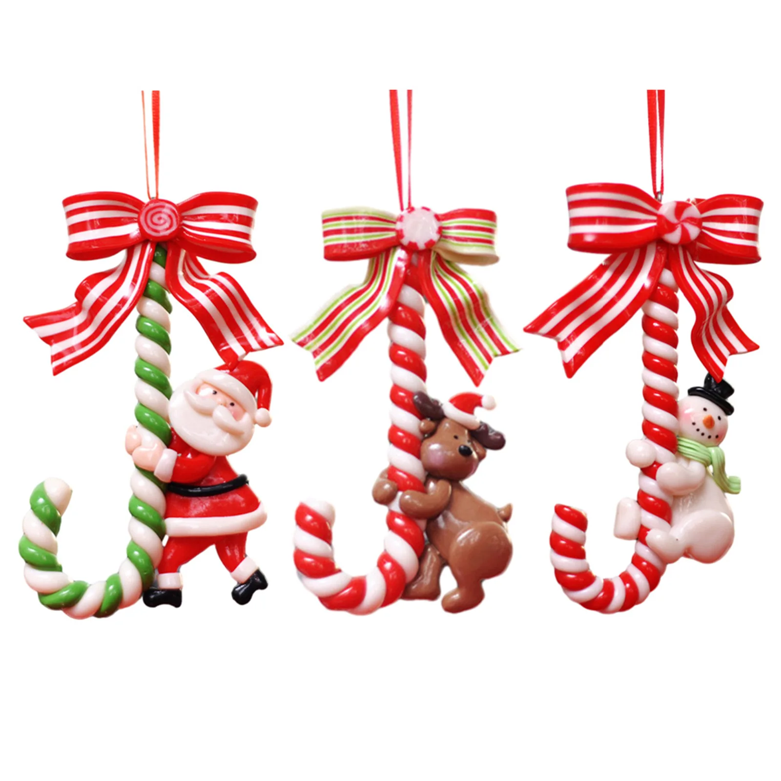 

Soft Clay Christmas Hanging Candy Cane Christmas Tree Wreath Branches Party Christmas Gnome Christmas Tree Decorations