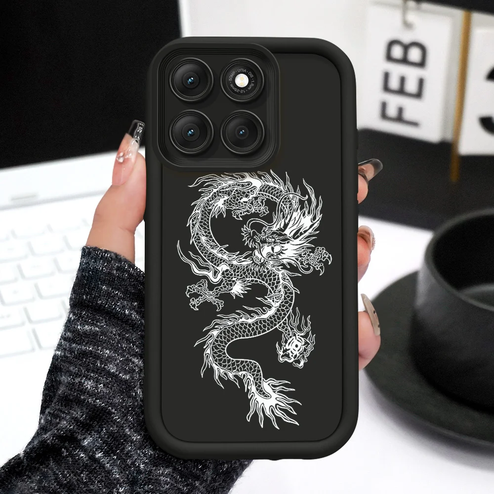 Elegant Dragon Pattern Soft Phone Case - Staircase Design