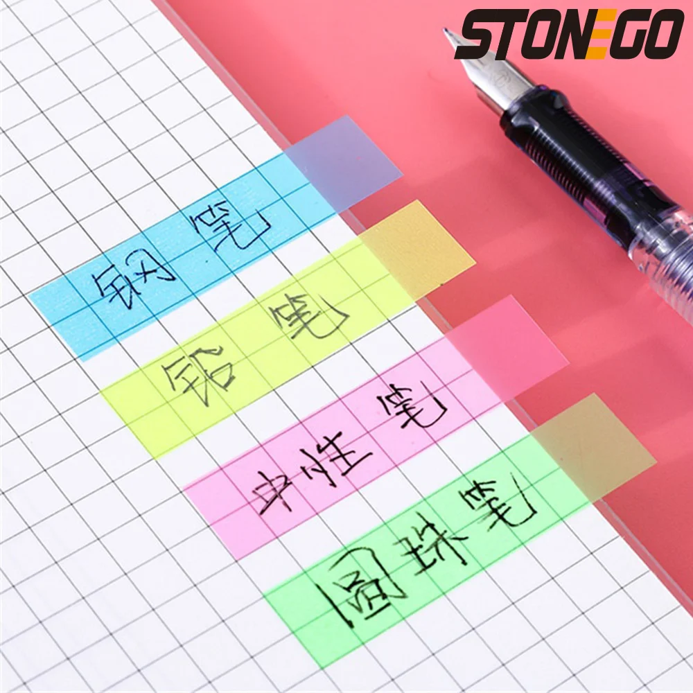 Paper Bookmark 200 Sheets Fluorescence Self Adhesive Memo Pad Sticky Notes Marker Student Office Supplies