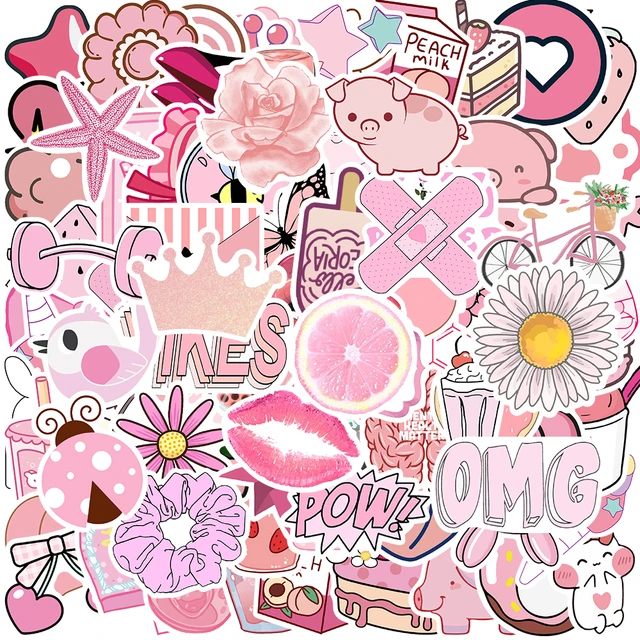 Cute Pink Stickers 100pcs