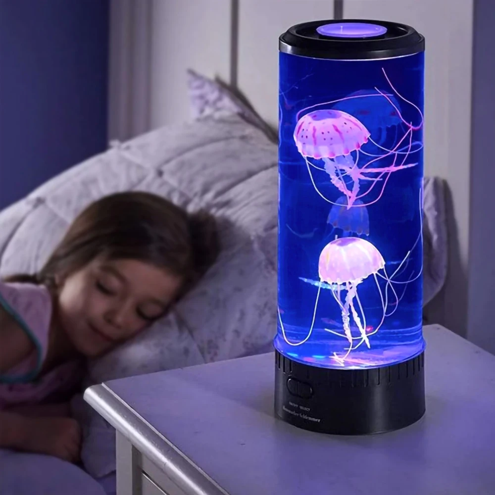 Jellyfish LED Night Light para decoração de casa, lâmpada colorida, alimentada por USB, luz de mesa, aquário, presente de aniversário infantil