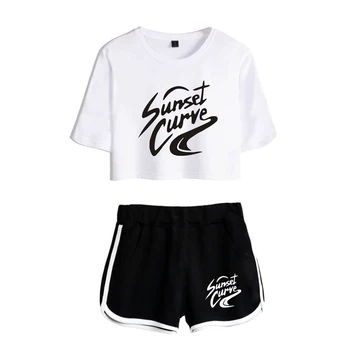 Fashion Creative Julie & the Phantoms Print Two Piece Set Women Sexy Shorts+lovely T-shirt Cute Dew navel Sport Girl suits 1