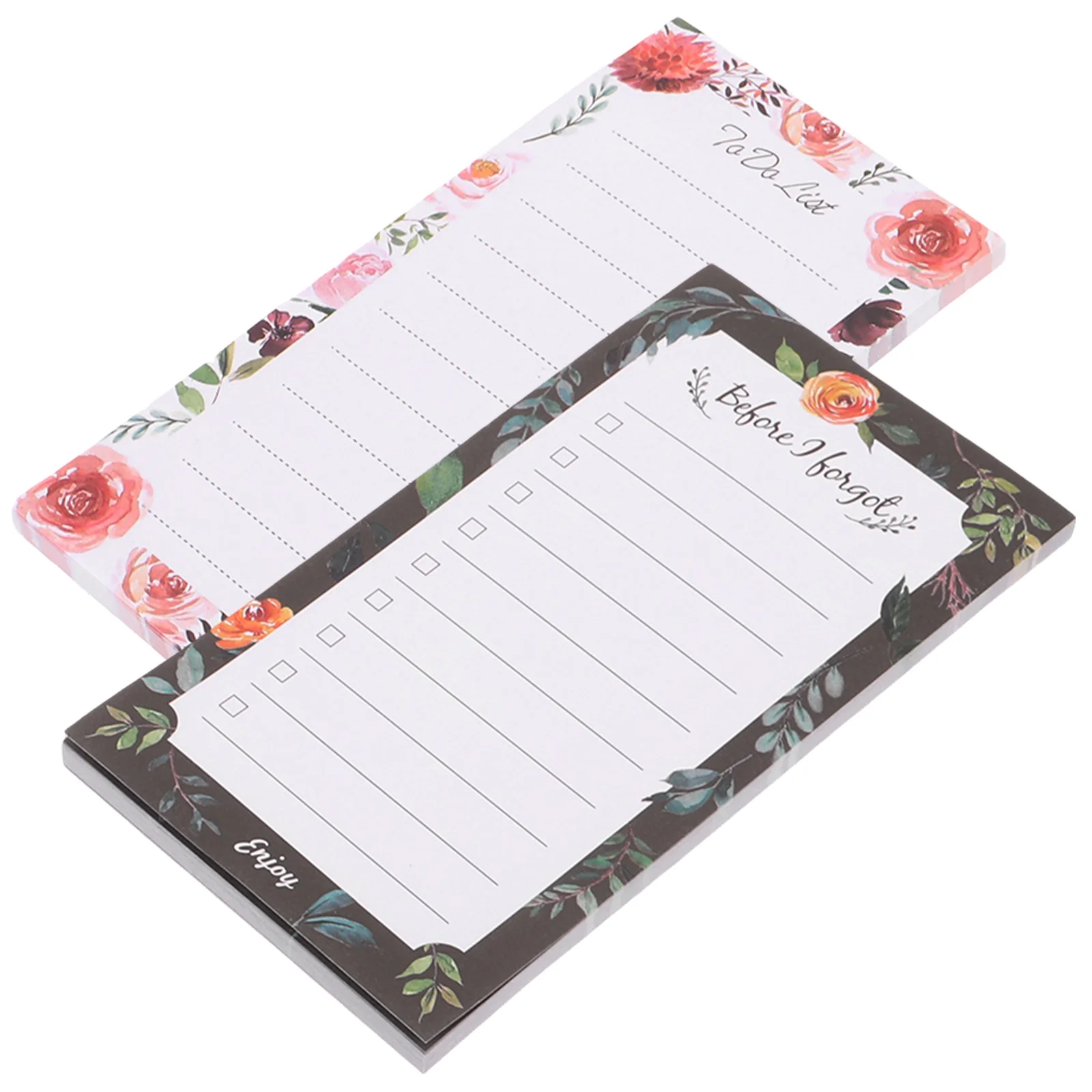 2 Pcs Magnetic Notepad Refrigerator List Notepads Fridge Shopping Trace Glue with