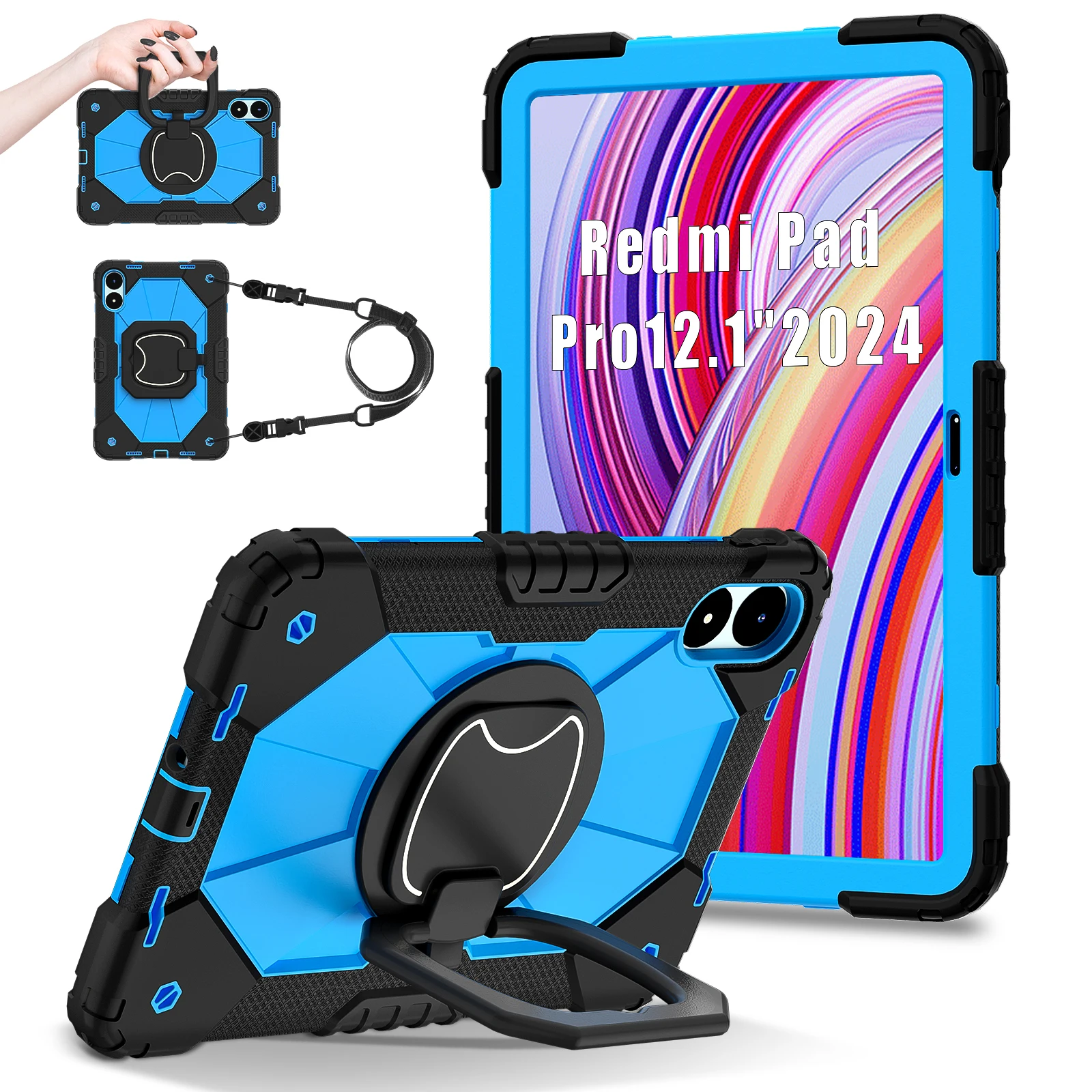 Heavy Duty Rotatable Handle Grip Armor Stand Tablet Case - 12.1 Inch