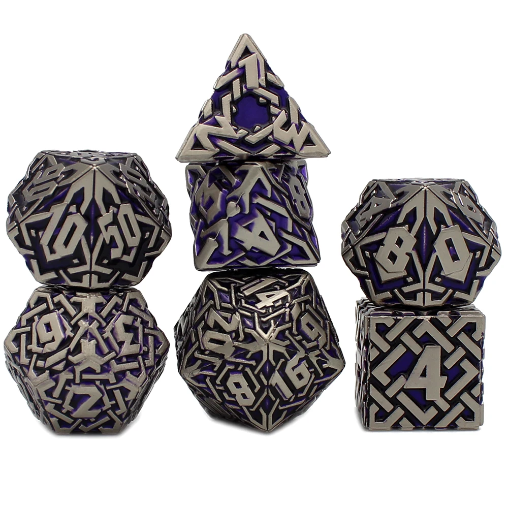 New Metal Dice 7PCs Dnd Set Solid Polyhedral D&D Dice DND For Role Playing Game Rpg Rol Pathfinder Board Game
