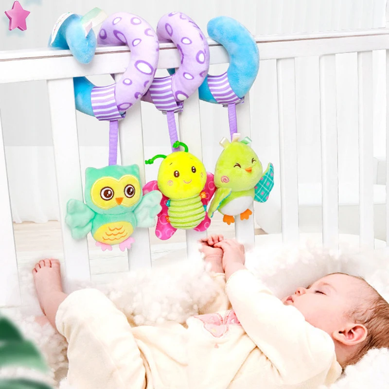 Baby Spiral Hanging Rattles Toys Baby Car Seat Bed Hanging Bell