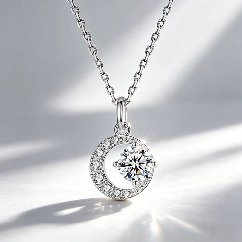 Luxuy D VVS Moissanite GRA 인증서가 있는 목걸이 스파클링 다이아몬드 순수한 돌 여성용 선물 여자친구 파티 기념일