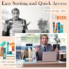 4 Packs Plastic Desk Organizer File Folder, Desktop Magazine Holder, Office File Sorter Rack, Vertical File Dividers 5