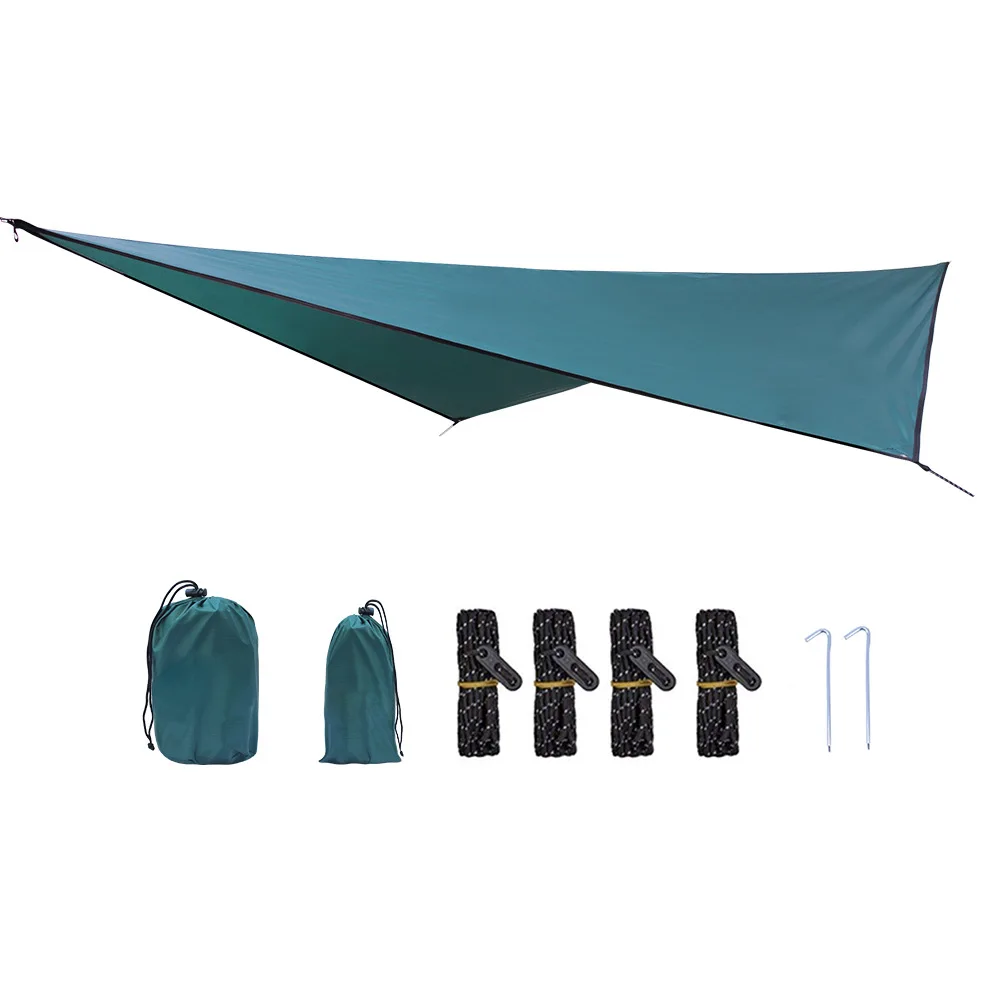 Outdoor Multi-functional Hammock Canopy Camping Mat Waterproof Sunscreen Diamond Plaid Tent Canopy W2095 Camping Table Foldable Outdoor  Outdoor Furniture