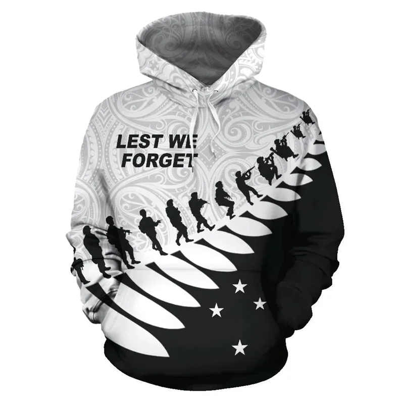 thumbnail image 1 of Sudadera con capucha con estampado 3D de la bandera de Nueva Zelanda y helecho kiwi plateado, novedad de Y2k, sudaderas con capucha y sudaderas para hombres, jerseys, ropa para mujeres, 1 of 5